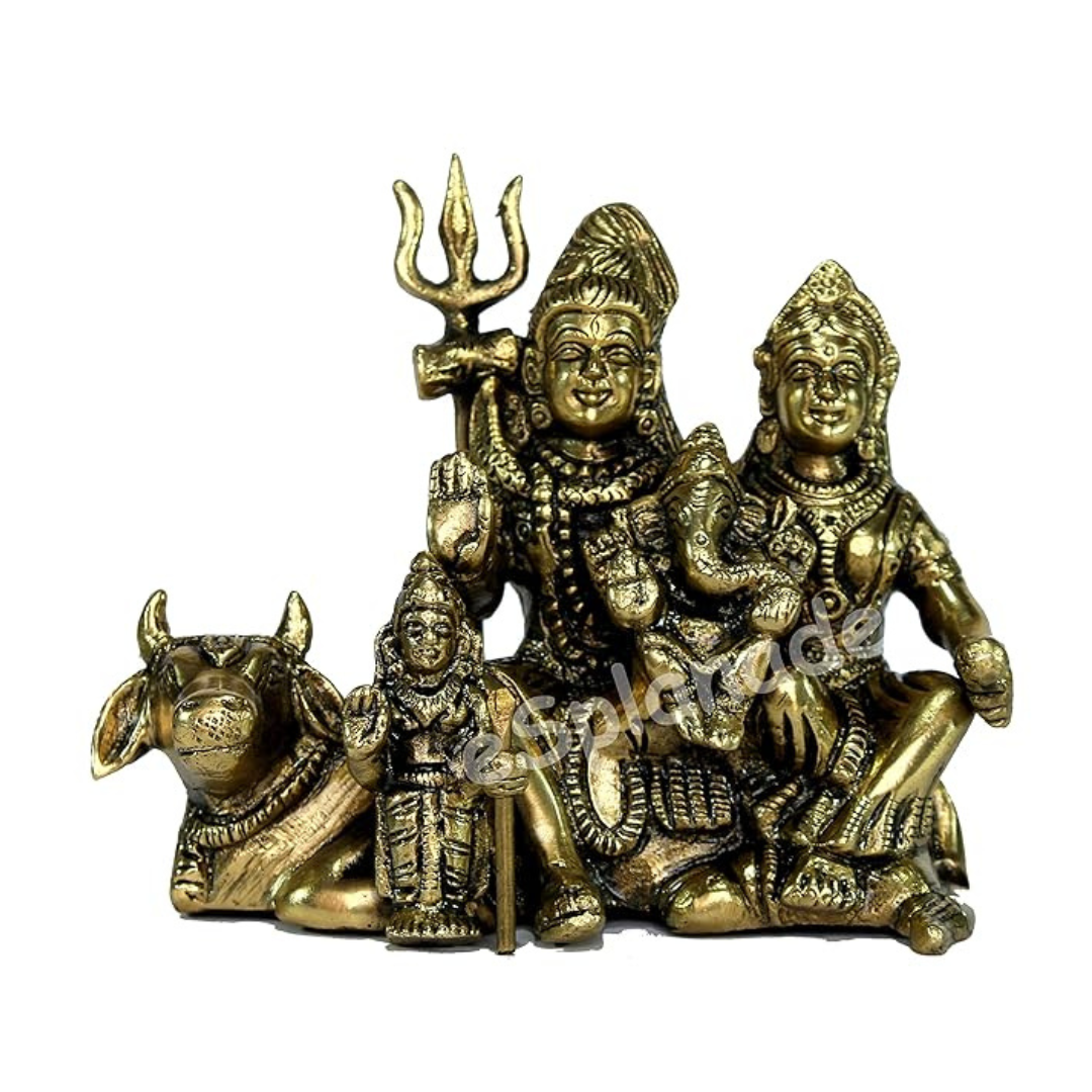 StonKraft Brass Shiva Parvati Ganesh Shiv Pariwar Family Idol Murti Statue