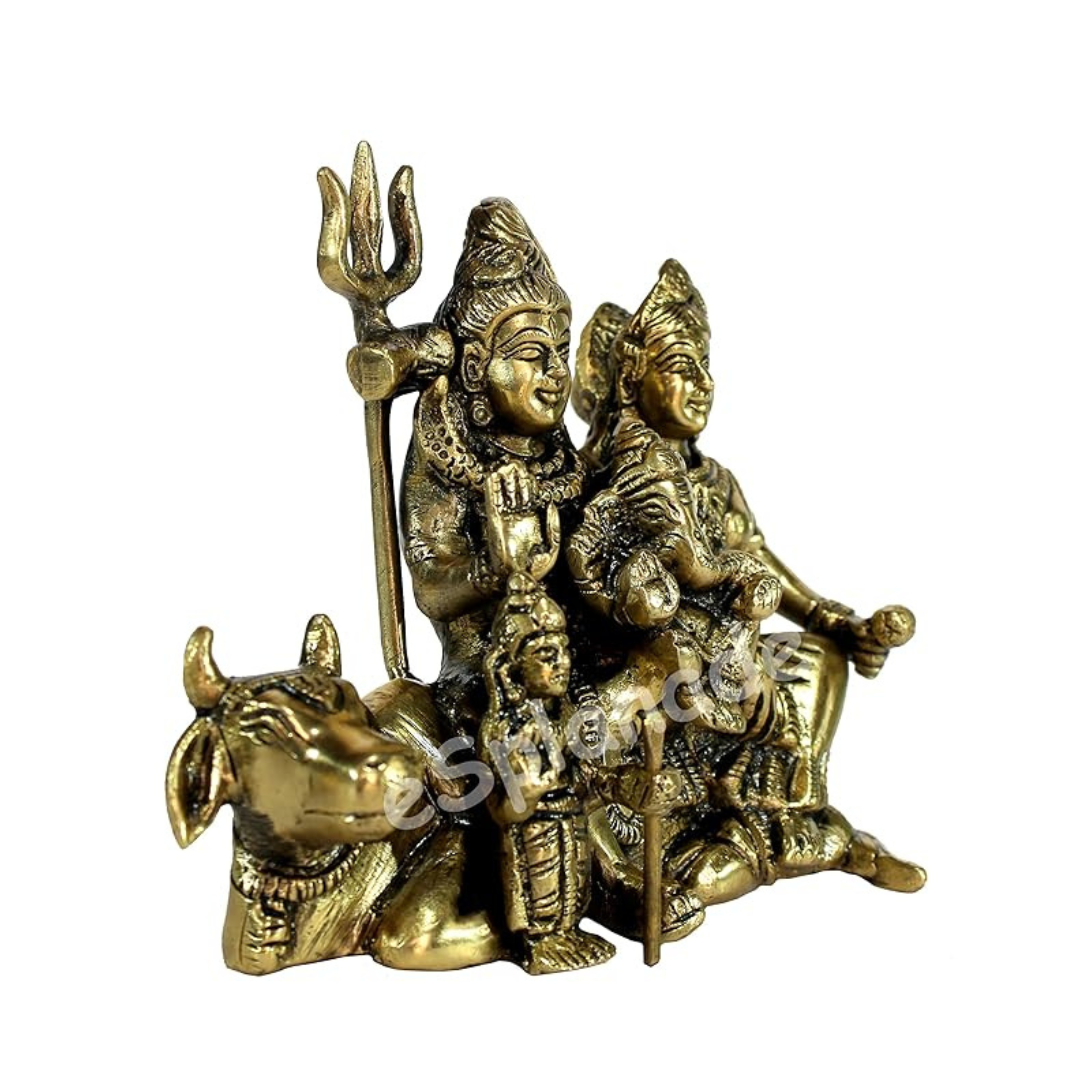 StonKraft Brass Shiva Parvati Ganesh Shiv Pariwar Family Idol Murti Statue