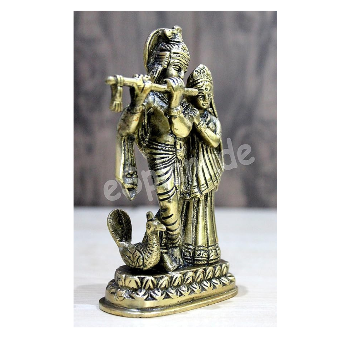 StonKraft Brass Radha Krishna Murti Idol Statue Sculpture (6