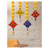 JH Gallery Handmade Artificial Marigold Fluffy Flowers Colorful Woolen Kite Hangings Pack of 4