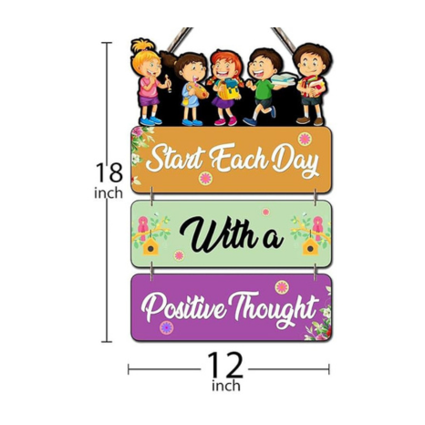 Angel Infinite Start Each Day Positive Quotes Wall Hanging Mdf Wooden Wall Art