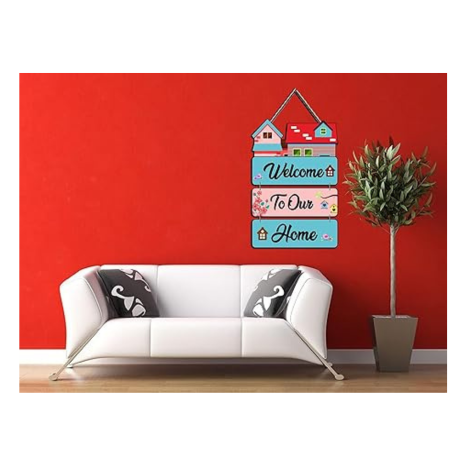 Angel Infinte Welcome To Our Home Quote Wooden Wall Hanging For Home Decor (Design5)