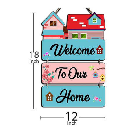 Angel Infinte Welcome To Our Home Quote Wooden Wall Hanging For Home Decor (Design5)