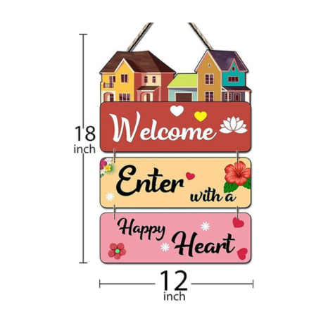 Angel Infinite Enter With A Happy Hear Wooden Decorative Wall Hanging Best For Home