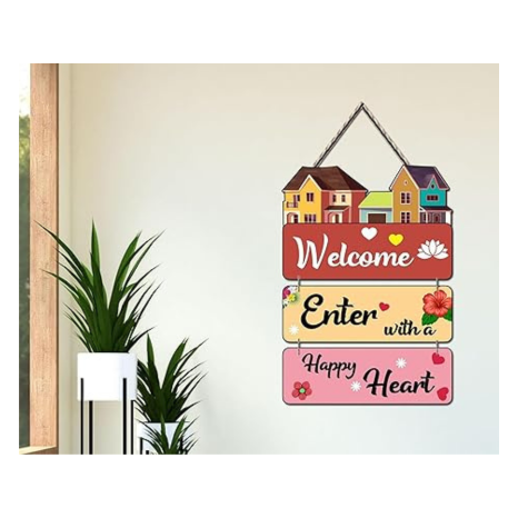 Angel Infinite Enter With A Happy Hear Wooden Decorative Wall Hanging Best For Home