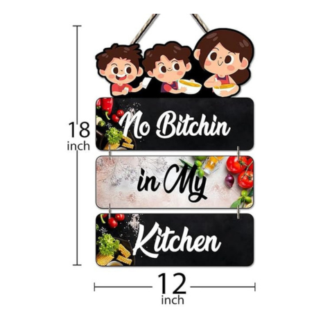 Angel Infinite No Bitchin In My Kitchen Wooden Decorative Wall Hanging Best For Home