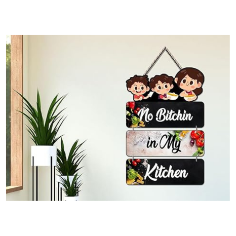 Angel Infinite No Bitchin In My Kitchen Wooden Decorative Wall Hanging Best For Home