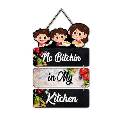 Angel Infinite No Bitchin In My Kitchen Wooden Decorative Wall Hanging Best For Home