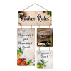 Angel Infinite Kitchen Rules Wooden Hanging Wall Art Decoration Hanger For Home Decor Items