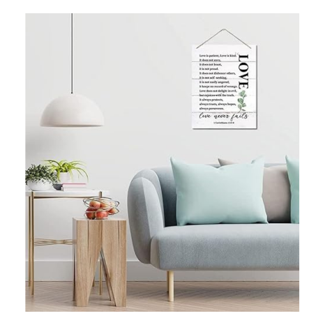 Angel Infinite Wooden Bible Verse Printed Wall Hanging Decoration Wall Art Hanger For Home