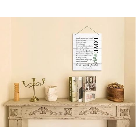 Angel Infinite Wooden Bible Verse Printed Wall Hanging Decoration Wall Art Hanger For Home