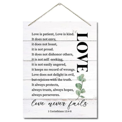 Angel Infinite Wooden Bible Verse Printed Wall Hanging Decoration Wall Art Hanger For Home