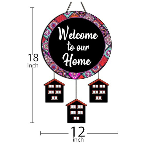 Angel Infinte Welcome To Our Home Quote Wooden Wall Hanging For Home Decor (Design14)