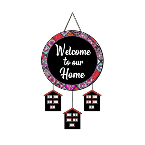 Angel Infinte Welcome To Our Home Quote Wooden Wall Hanging For Home Decor (Design14)