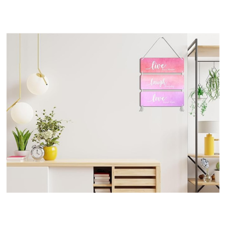 Blue Finch Live Laugh Love Wall Hanging Decor Item For Living Room Decor Bed Room Decor