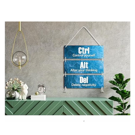 Blue Finch Wall Hanging Inspirational Quotes Home Decor Item for Office Decor and Study Room