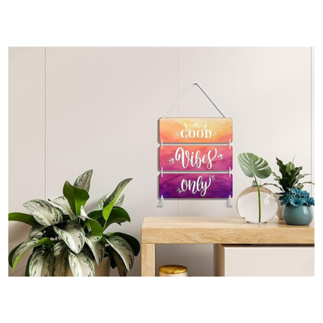 Blue Finch Home Decor Wall Hanging Good Vibes Only Positive Decorative Items and Bed room