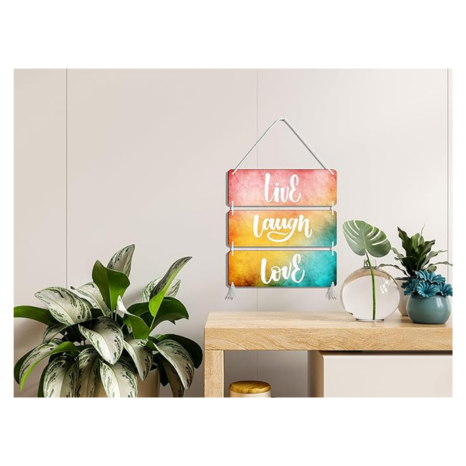 Blue Finch Wall Hanging Decor Live Laugh Love Wooden Sign For Home Decorative Items