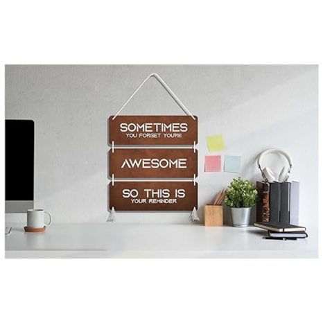 Blue Finch Wall Hanging Inspirational Quotes Home Decor Item for Office Student Motivational Gift