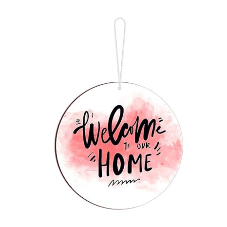 Blue Finch Welcome to Our Home Sign Wooden Front Door Decor Welcome Door Wall Hanging