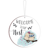 Blue Finch Welcome to Our Home Sign Wooden Front Door Decor Welcome Door Hanger Wall