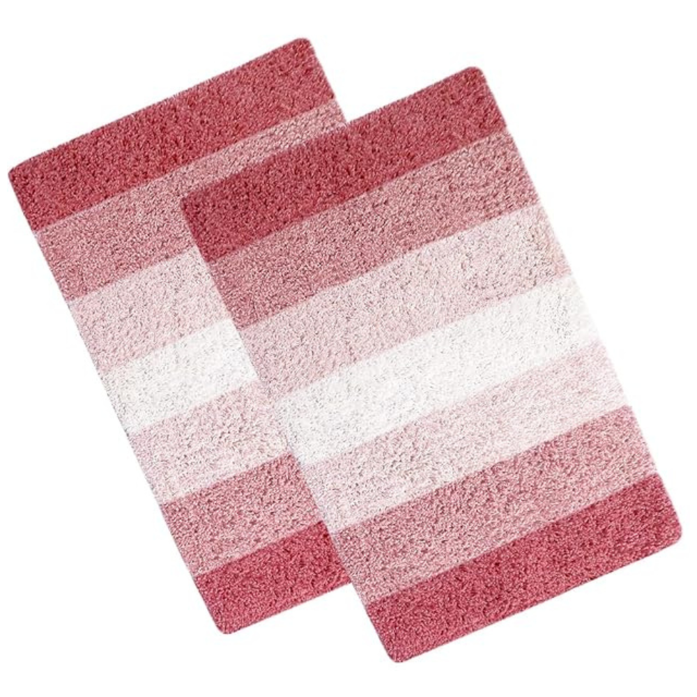 The Home Talk Cotton Stripes Bathmats Water Absorbent Runners Floor Mats