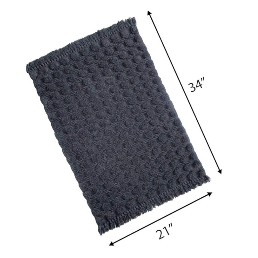 The Home Talk Cotton Bathmats Water Absorbent Runners Floor Mats Dark Grey