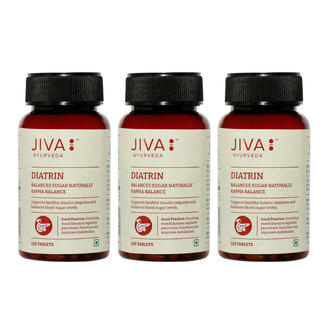 Jiva Ayurveda Diatrin Tablets - 120 Tabs (Pack of 3)