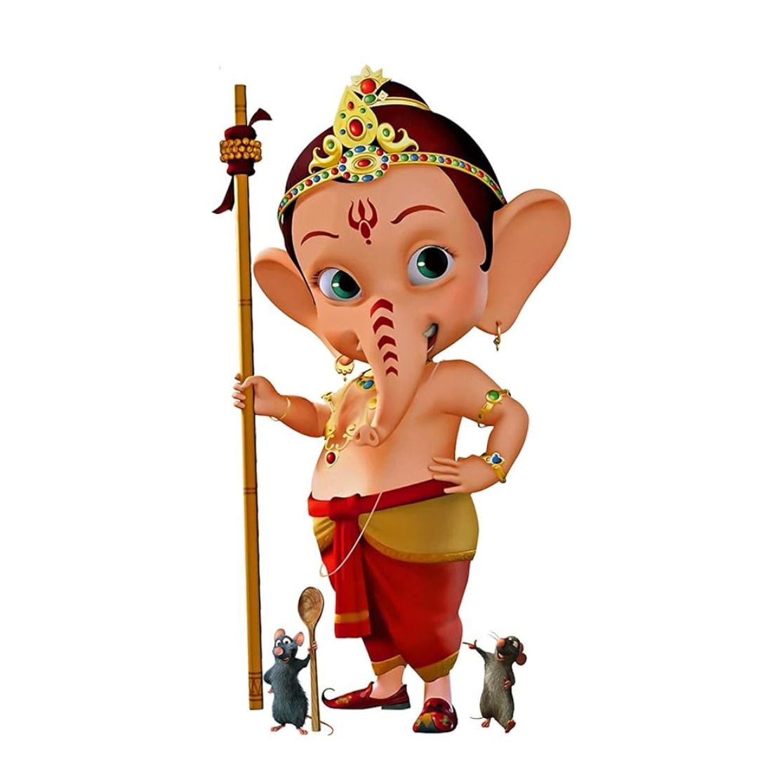 RNG PVC Vinyl God Bal Ganesha Wall Stickers 60 X 32.24 cm