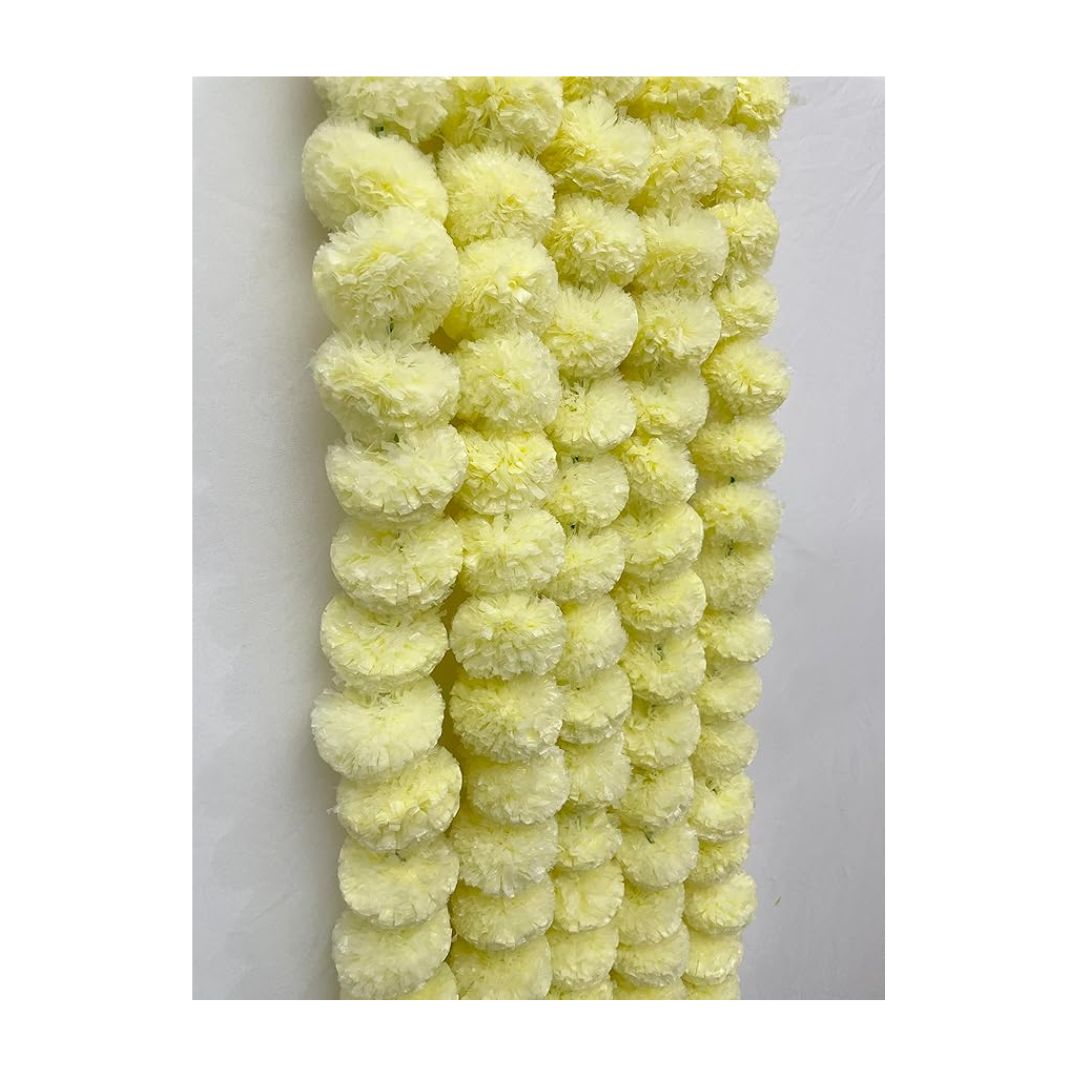 SPHINX Artificial Marigold Fluffy Flower Garlands Cream 5 Pieces