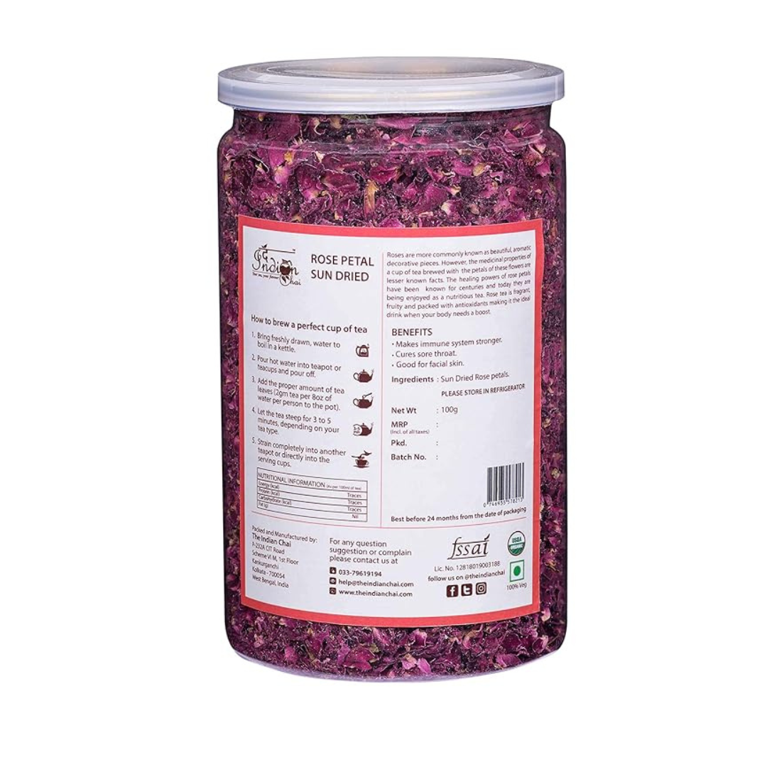 The Indian Chai - Rose Petals Sun Dried - 100 gms