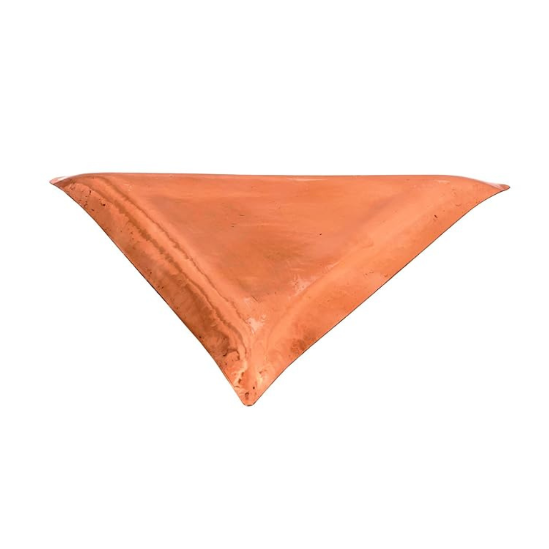 Indian Art Villa Hammered Copper Triangular Serving Tray Length 12.5