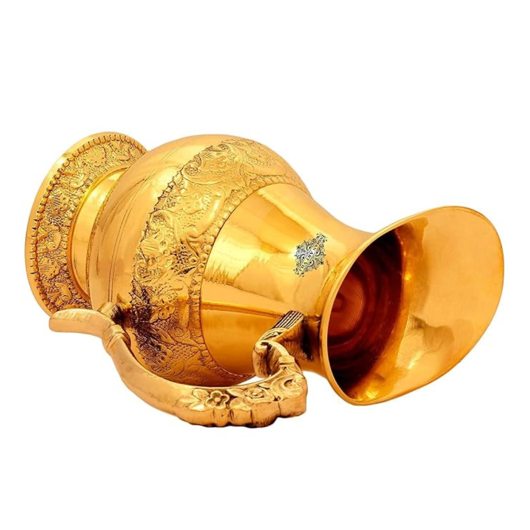 Indian Art Villa Designer Brass Handmade Jug Pitcher - 1150 gms