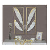 DSH Crafting Your Curiosity Wall Decor Metal Wall Art Gold White Feather Wall Hanging Sculpture