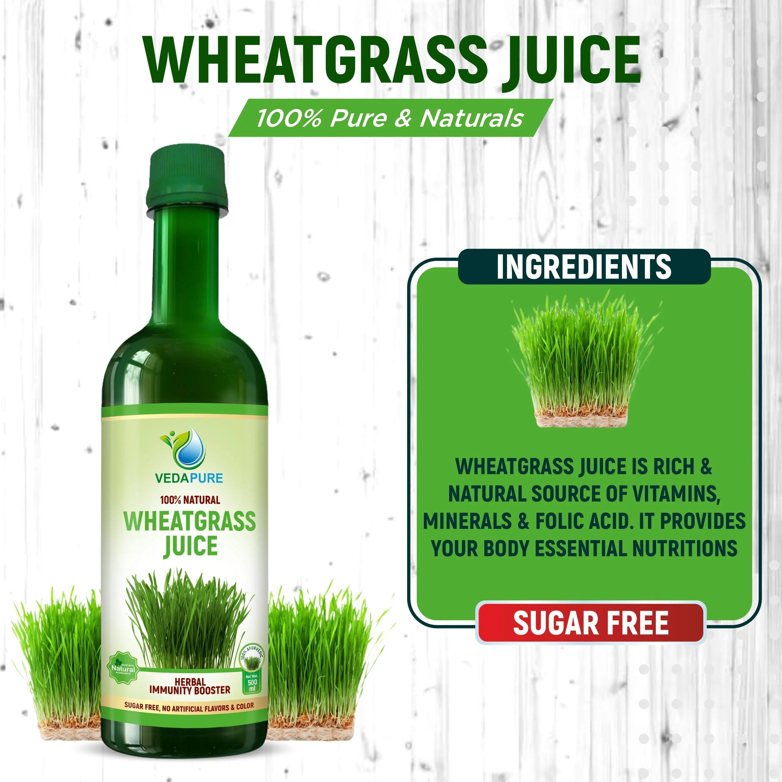 Vedapure Pure Wheatgrass Juice -500 ml