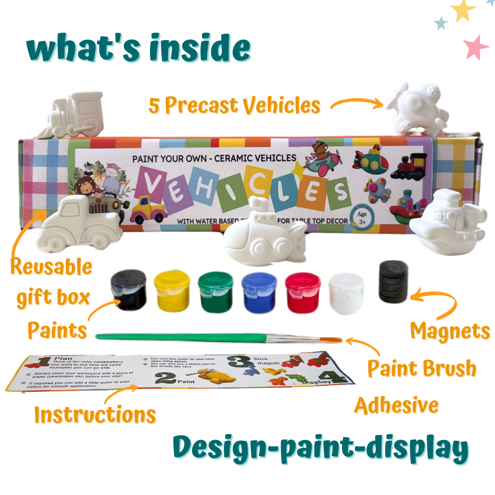 Paint Your Own Vehical Ceramic Magnets