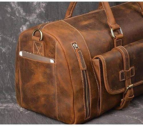 CraftShades: 20 inch Buffalo Leather Duffle Bag with Shoes Compartment| 100% Genuine Leather