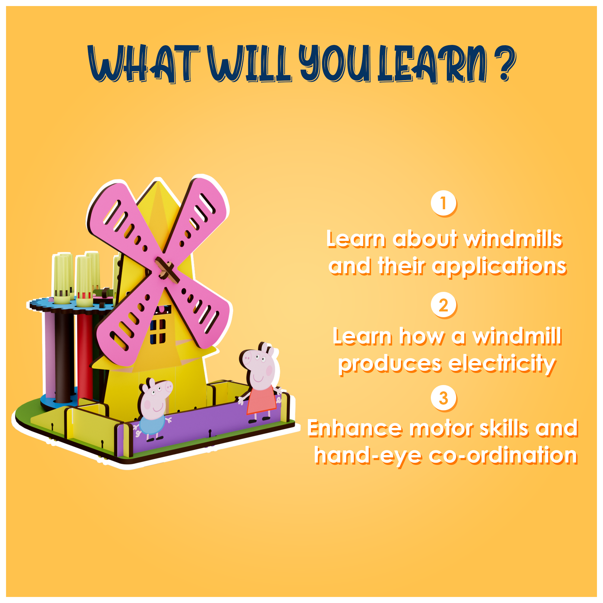 Peppa's DIY Windmill Pen Stand- Learn about Electricity