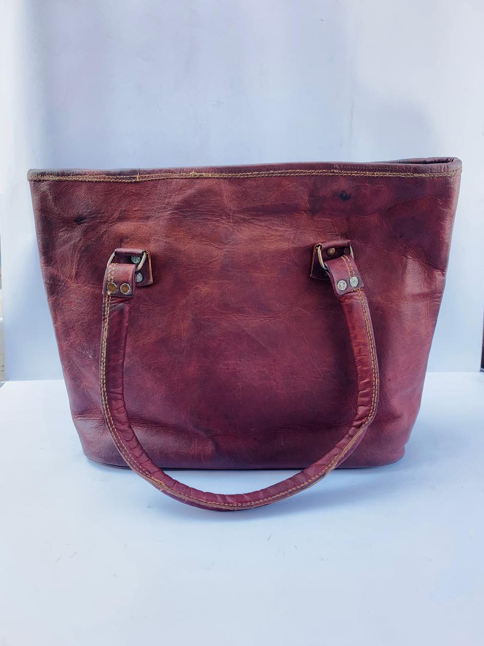 Craftshades – 13 Inch Handcrafted Leather Women’s Tote Bag | 100% Genuine Leather
