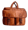 Craftshades – 11.15″ Double Pocket Handcrafted Laptop Messenger Goat Leather Bag