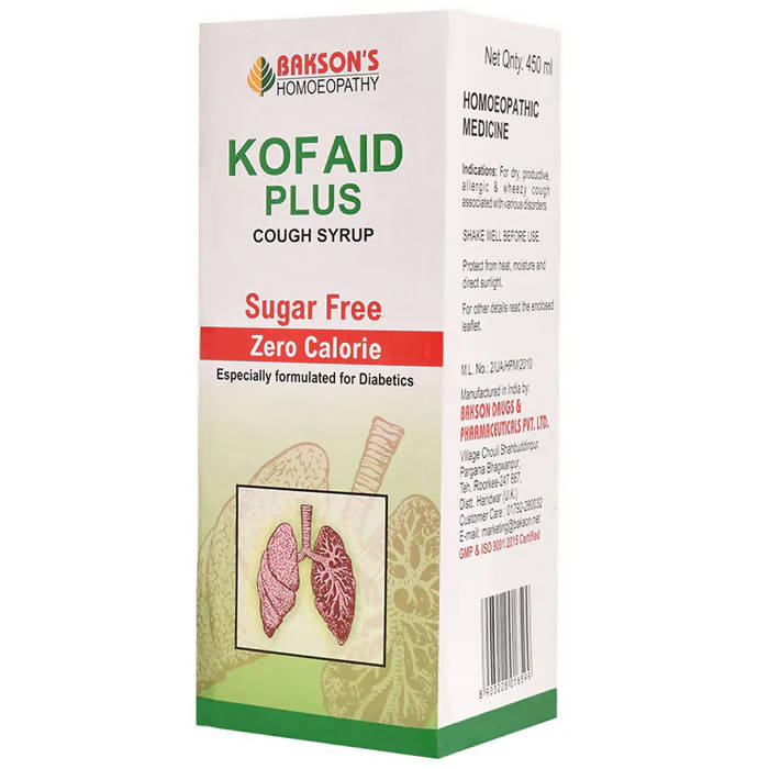 Bakson's Homeopathy Kof Aid Plus Syrup Sugar Free