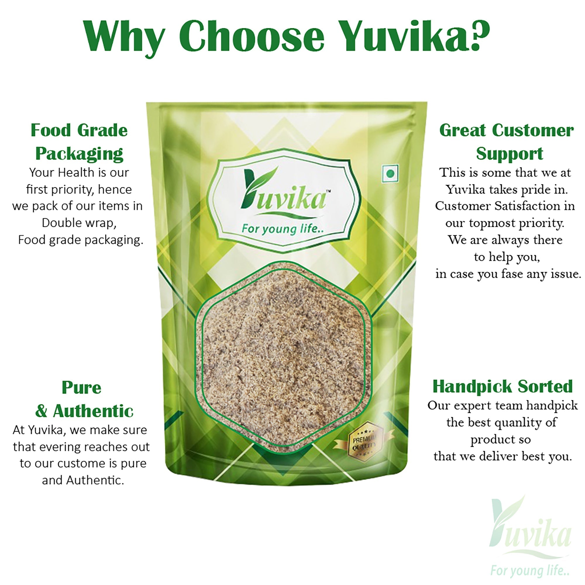 Yuvika Khus Root Powder - Vetiveria Zizanioides - Vetiver Root Powder