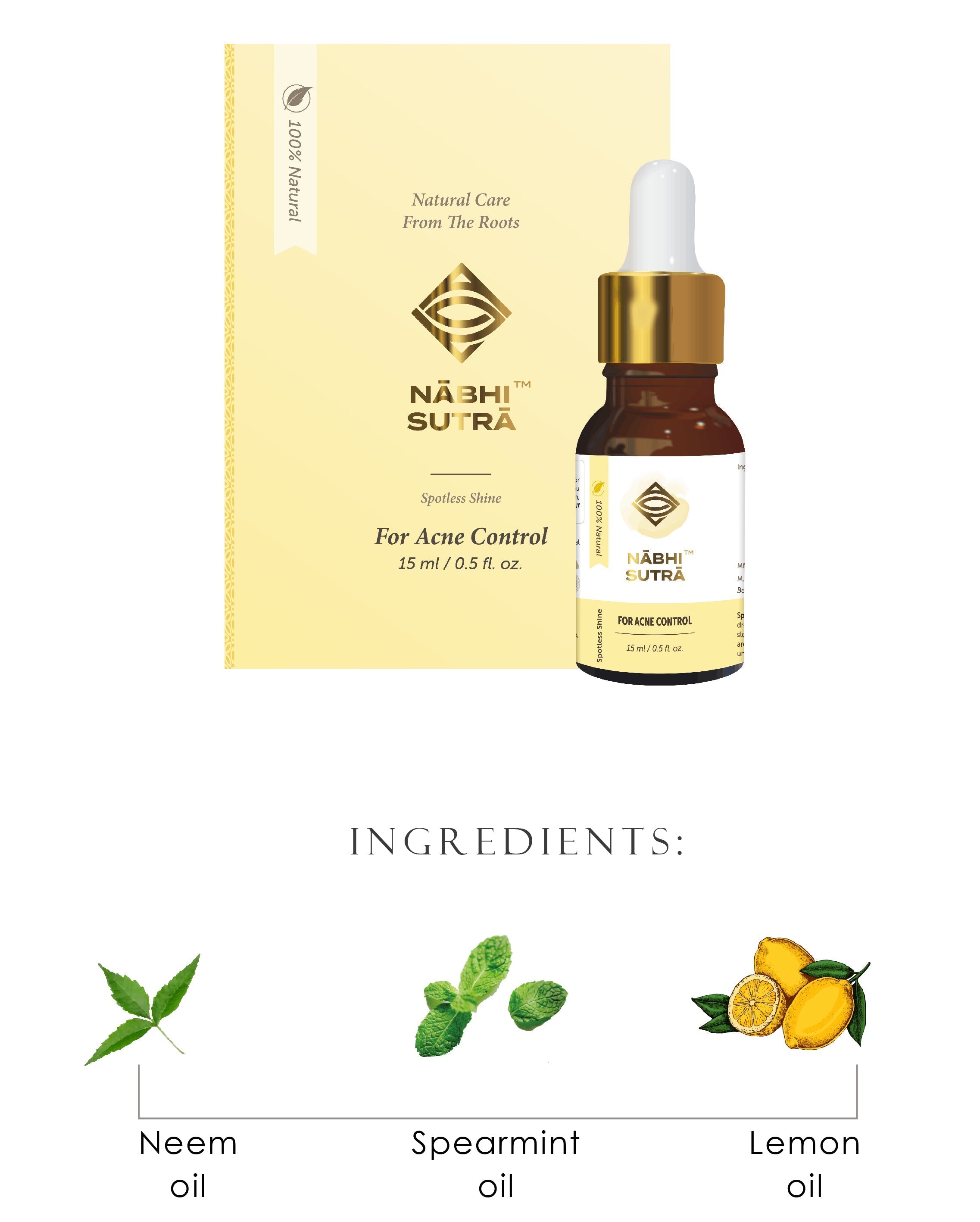 Nabhi Sutra Acne Control - Belly Button Oil - 15 ml