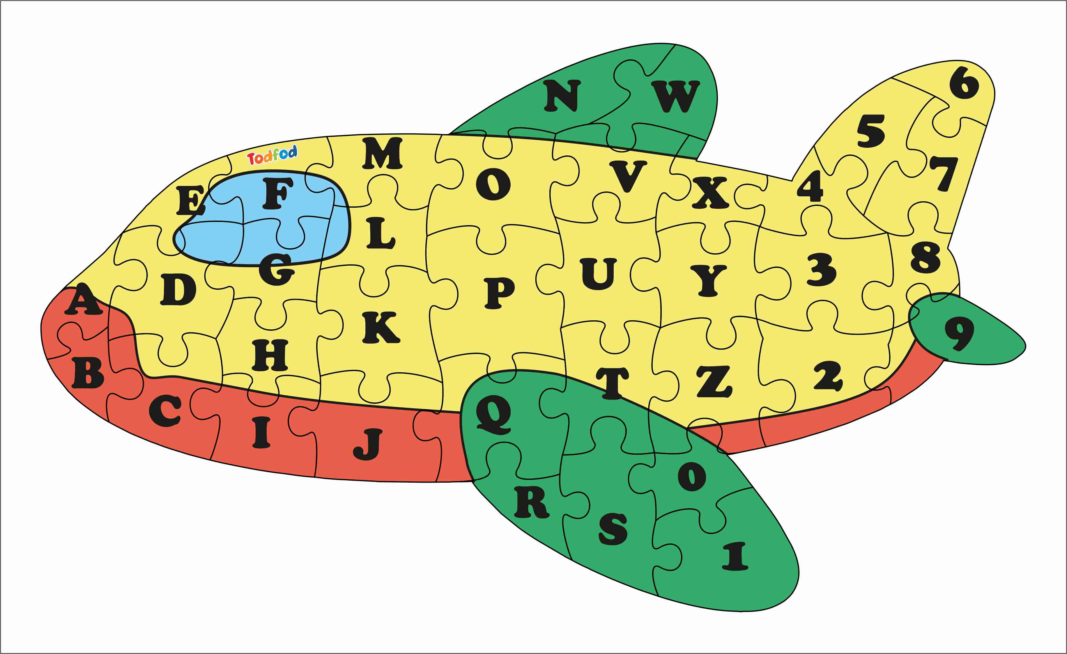 Wooden Jigsaw Puzzle – Aeroplane Shaped English Alphabets