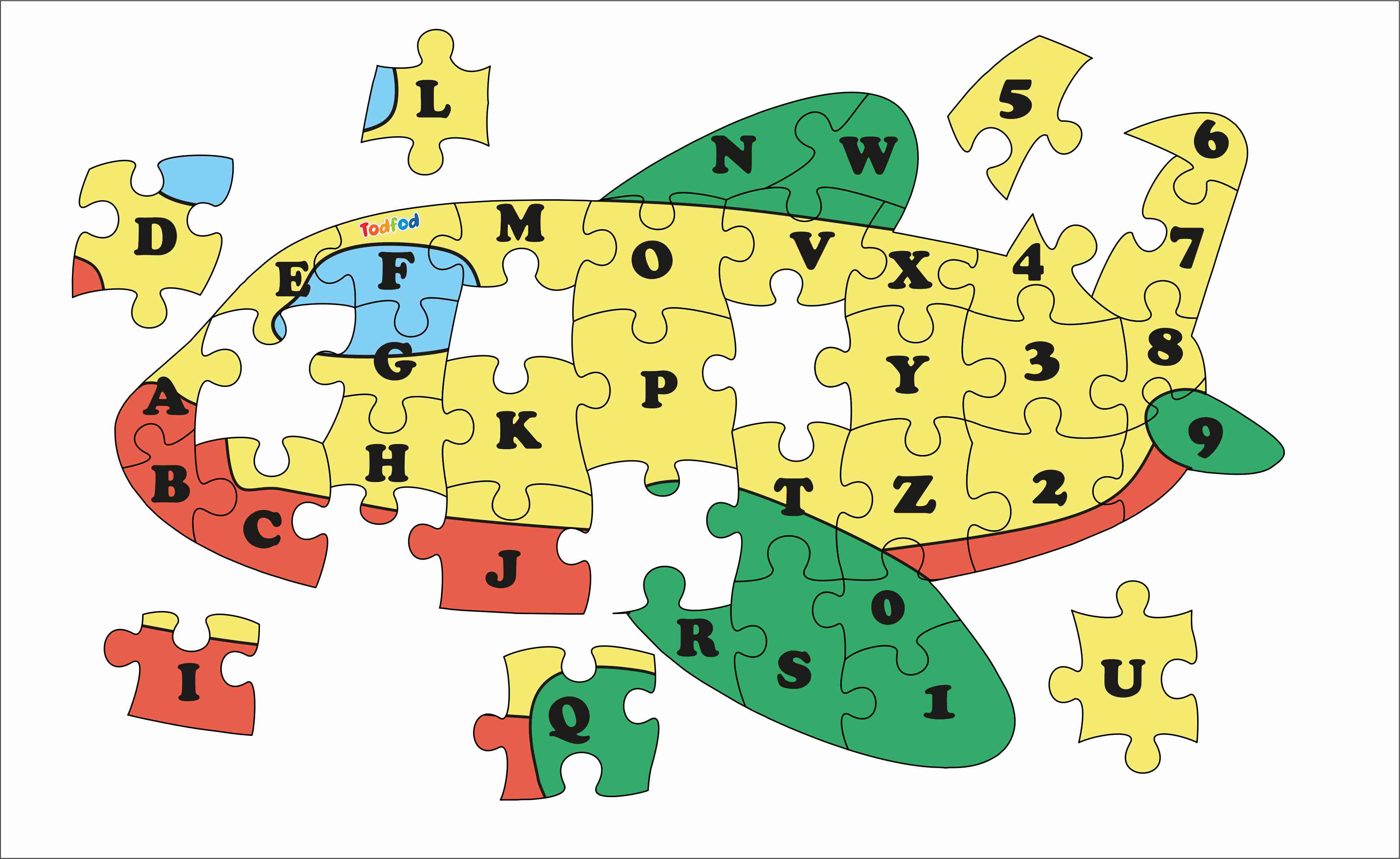 Wooden Jigsaw Puzzle – Aeroplane Shaped English Alphabets