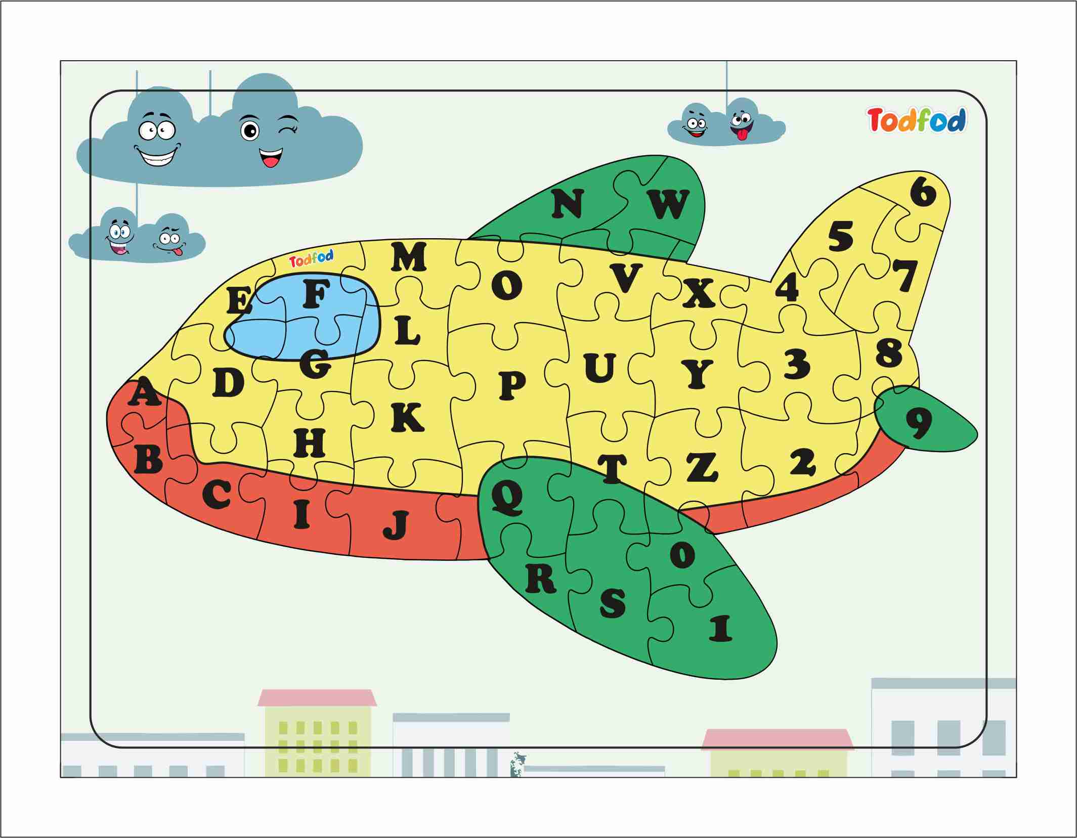 Wooden Jigsaw Puzzle – Aeroplane Shaped English Alphabets