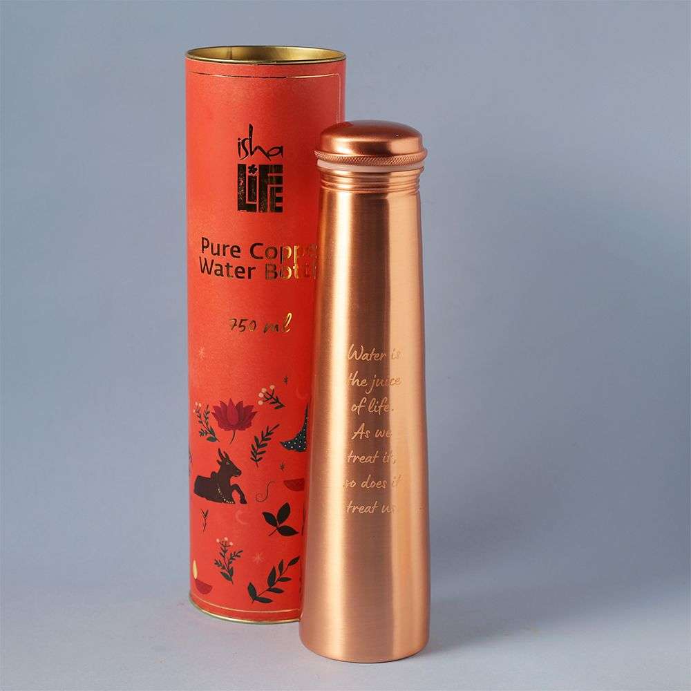 Ishalife  Sadhguru Quote Copper Bottle - 750 ml