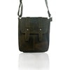 Craftshades -9 Inches Green Colour Double Strip Buffalo Leather Sling Bag