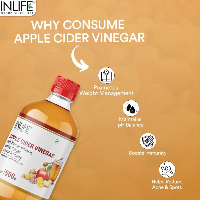 INLIFE  Apple Cider Vinegar  Mother Vinegar – 500 ml