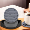 UMAI Silicone Coasters Set of 6 with Silicone Holder Grey Round Dining Table Home Office